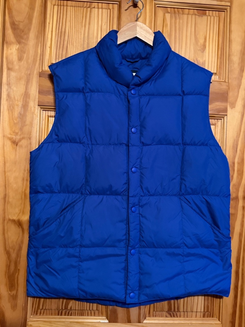 Lands’ End Men's Blue Quilted Puffer Vest - Lightweight Down